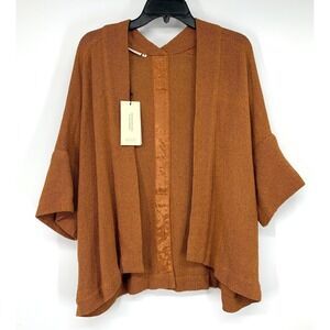 Masai Cardigan Jacket Womens Size Medium Jamoni Open Front Oversized Rust NWT